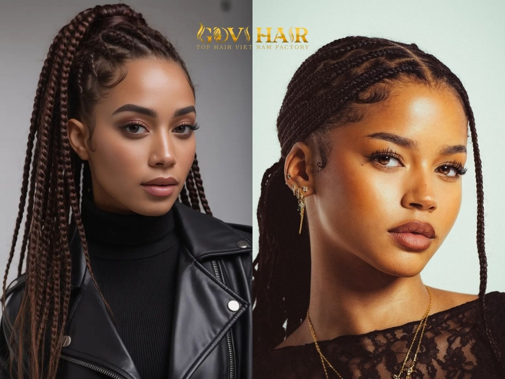 A sleek braided ponytail is a timeless favorite