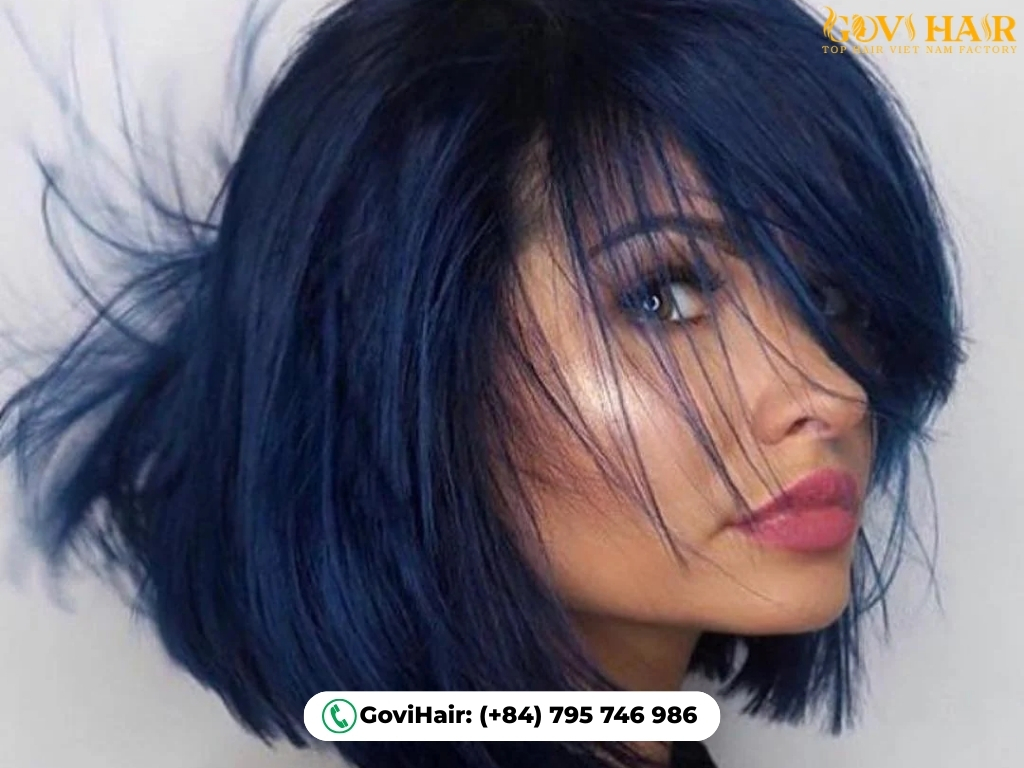 Natural Navy Blue Bob adds chic, subtle navy tones 