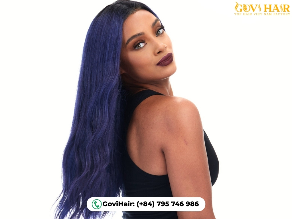 Navy Blue Denim-Inspired Hair creates a chic, stonewashed look