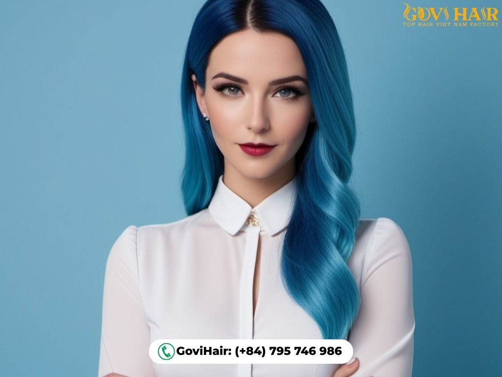 Polished Buttoned-Up Blue Look creates professional, sleek navy style