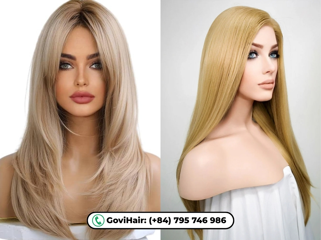 Dark blonde and medium blonde