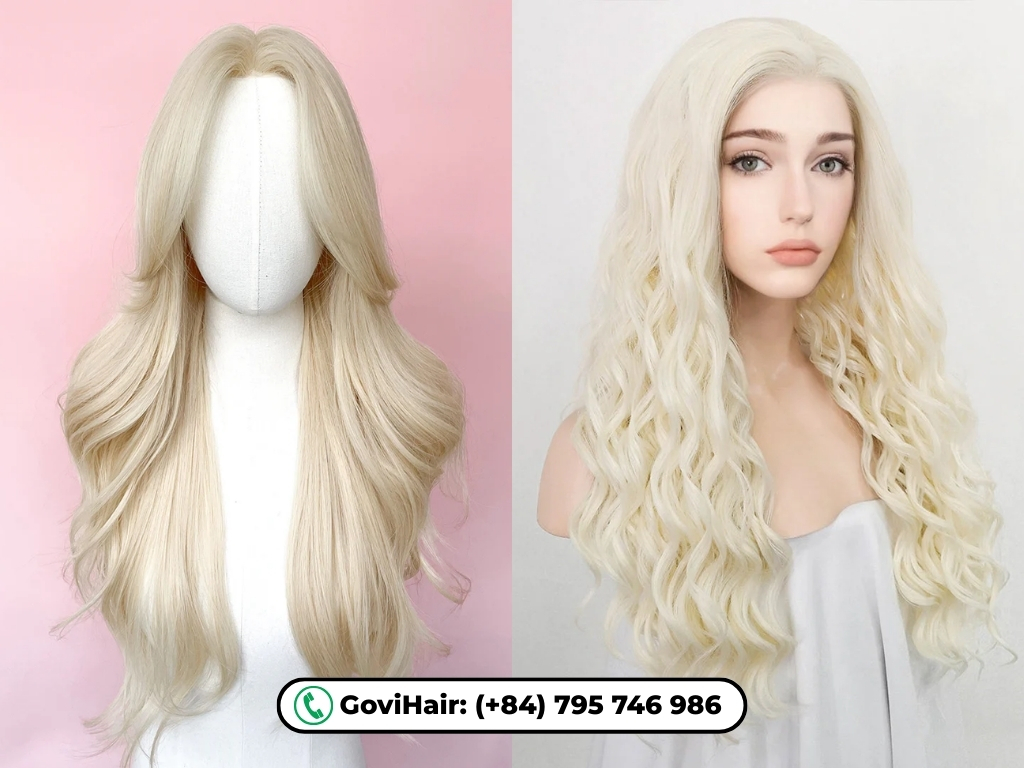 Light blonde and very light blonde wig