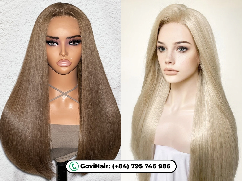 Ash brown and ash blonde hair wig