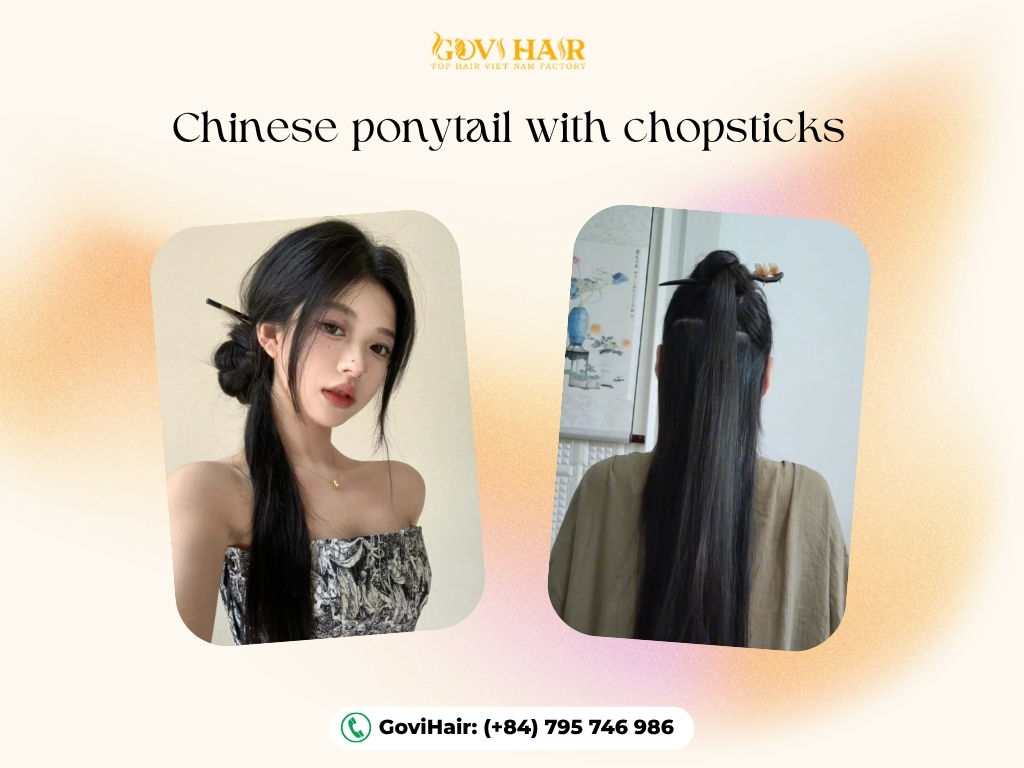 Chopsticks add an instant cultural "soul" to a your simple ponytail.