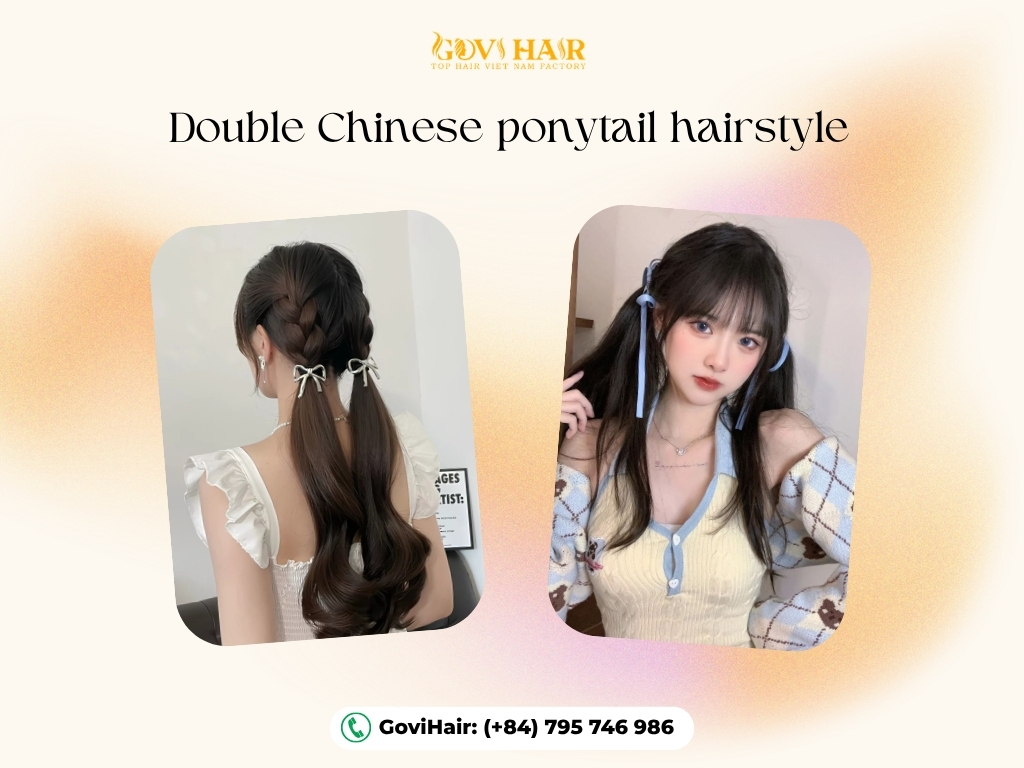 The double ponytail hairstyle gives a cute, youthful look that feels fun and easy to wear.
