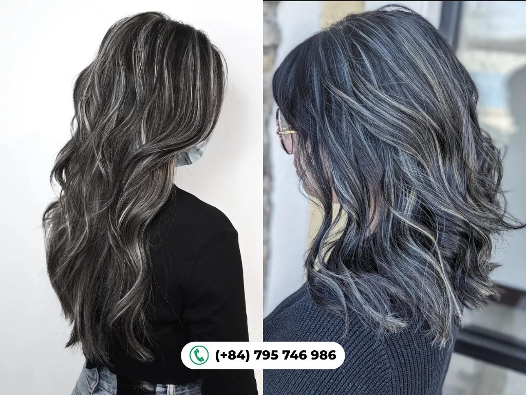Blackish grey hair color delivers maximum coverage with deep pigment