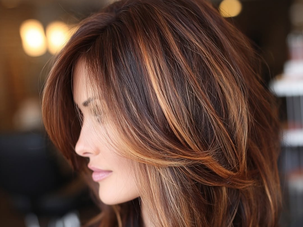 Styling copper hair color with highlights is the best way to have a bright look.