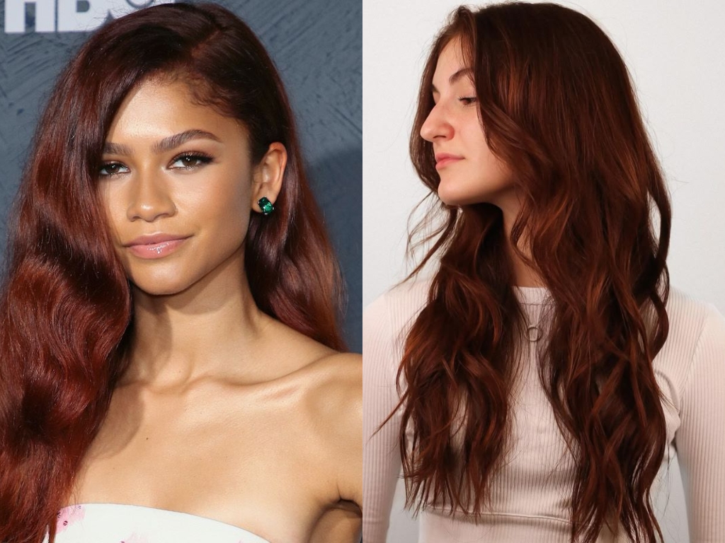 Rich red dark ginger hair color blending deep copper and auburn tones
