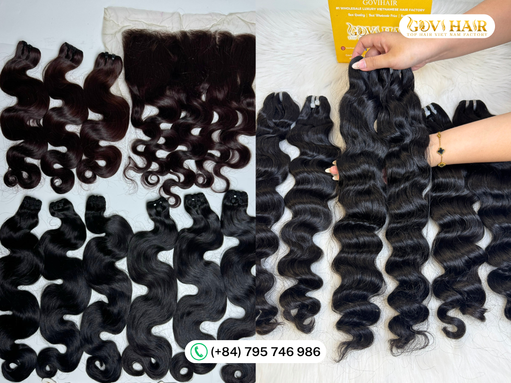 Raw Vietnamese curly hair bundles, unprocessed texture