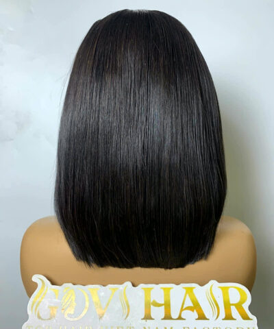 Short Bob Wig 2x6 HD Lace Closure 10 Inch Silky Straight Natural Black 7 Short bob wig 10 inch back view