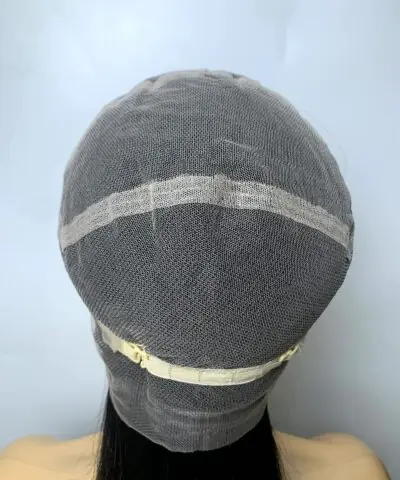 Full lace human hair wig cap back view