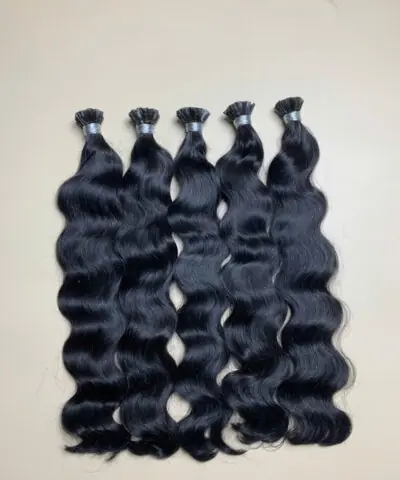 20 Inch Natural Wave #1 Jet Black Color V Tip (K Tip) Hair Extensions Raw Hair 7 v tip hair extensions natural black raw vietnamese hair 20 inch
