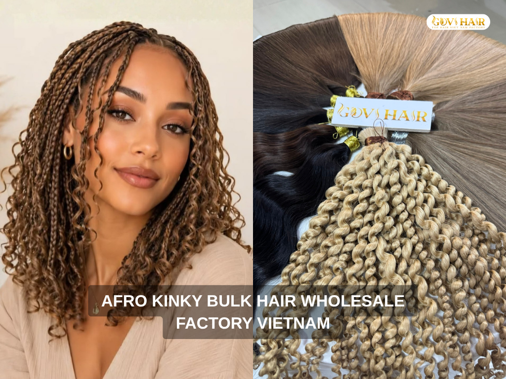 Afro kinky bulk hair wholesale factory Vietnam
