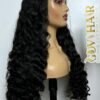 Curly Human Hair Wig 6x6 HD Closure 28 Inch Deep Curly Jet Black #1 8 Curly human hair wig 6x6 closure side profile