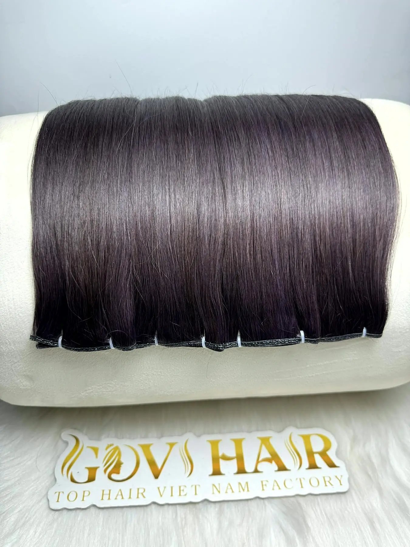 Genius Weft Wholesale 16 Inch #33 Color Bone Straight Human Hair 3 Genius weft wholesale #33 colour on roller