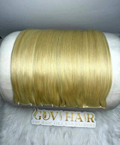 Genius Hair Wefts 16 Inch #613 Blonde Bone Straight Raw Vietnamese Hair 7 Genius hair wefts #613 blonde on roller