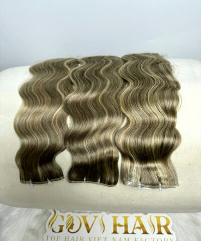 Genius Wefts Hair Extensions 22 Inch Natural Wave Mix Piano Color 6 Genius wefts hair extensions mix piano on roller