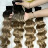 Wavy Genius Weft Extensions 20 Inch Ombre Blonde Natural Wave Raw Hair 9 Wavy genius weft extensions ombre blonde held by hand