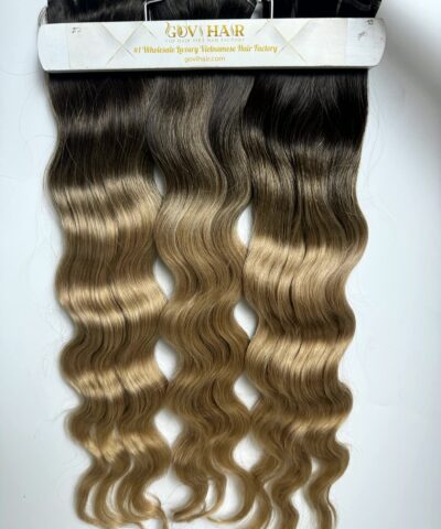 Wavy Genius Weft Extensions 20 Inch Ombre Blonde Natural Wave Raw Hair 6 Wavy genius weft extensions ombre blonde on hanger