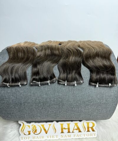 Wavy Genius Weft Extensions 20 Inch Ombre Blonde Natural Wave Raw Hair 7 Wavy genius weft extensions ombre blonde on roller