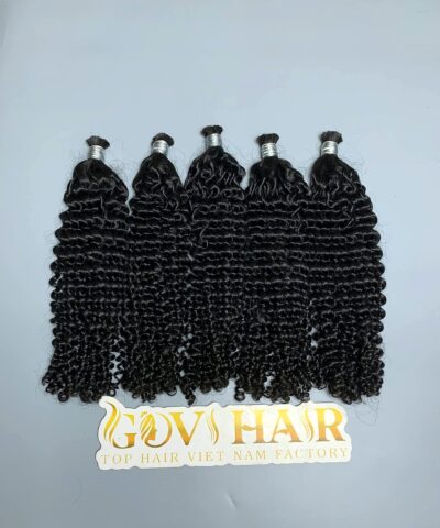 Burmese curly braiding hair raw bulk side