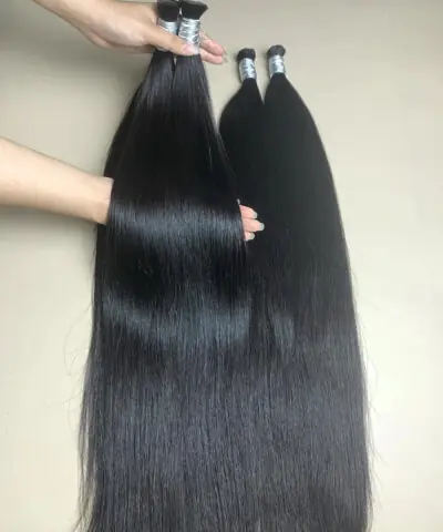 raw Vietnamese bulk hair close up view 4