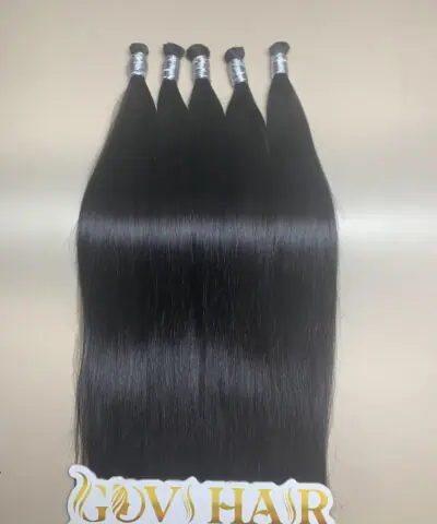 Raw Vietnamese bulk hair, straight, natural black 1B, 24 inch, Double Drawn - view 2