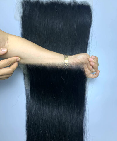 20 Inch Raw Hair Lace Frontal 13x4 Bone Straight HD Lace Wholesale 6 raw hair lace frontal 13x4 close up view 3