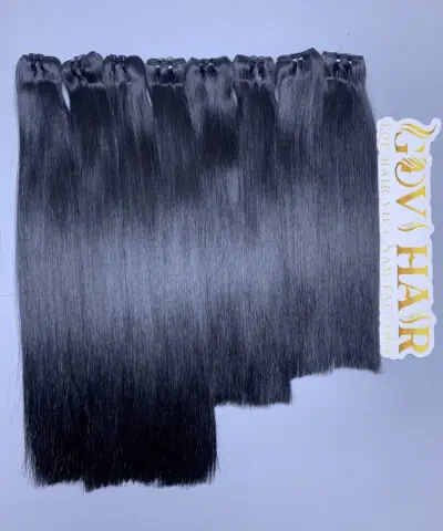Raw Vietnamese weft hair bundles, bone straight, colour 1, Super Premium, 14 16 and 20 inch - view 2