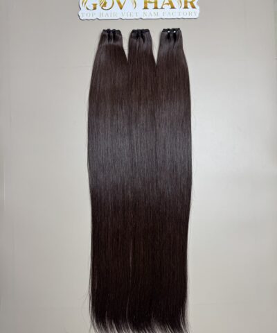 Raw Vietnamese weft hair bundles, bone straight, natural brown, 28 inch, Super Double Drawn