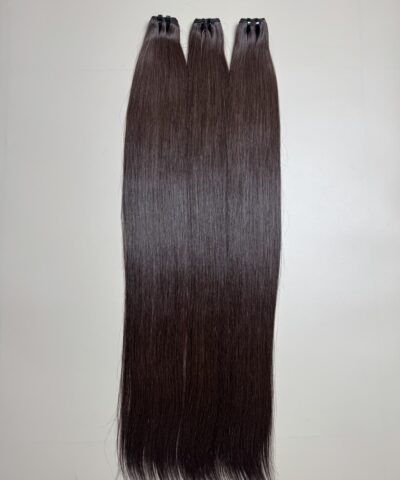 Raw Vietnamese weft hair bundles, bone straight, natural brown, 28 inch, Super Double Drawn - view 2