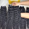 24 Inch Raw Burmese Curly Hair Bundles Double Drawn Wholesale 4 Raw Burmese curly hair 24 inch held by hand
