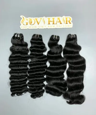 raw hair bundles with deep curly and natural wave close up view 2