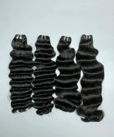raw hair bundles with deep curly and natural wave close up view 3
