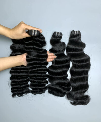 raw hair bundles with deep curly and natural wave close up view 4