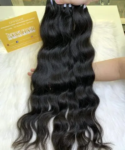 Natural wave hair super double drawn thick ends