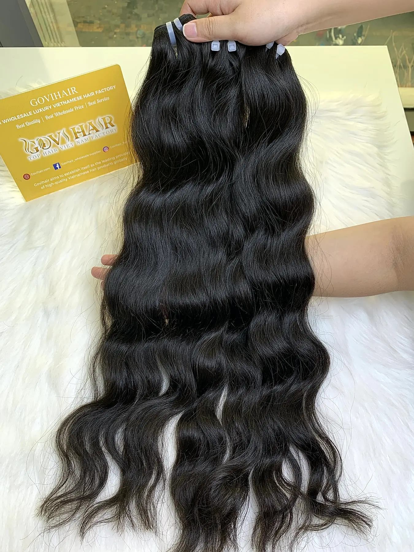 22 Inch Natural Wave Hair Super Double Drawn Raw Bundles Wholesale 2 Natural wave hair super double drawn thick ends