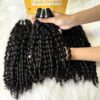 18 Inch Pixie Curly Hair Super Double Drawn Raw Bundles Wholesale 9 Pixie curly hair bundles held in hand