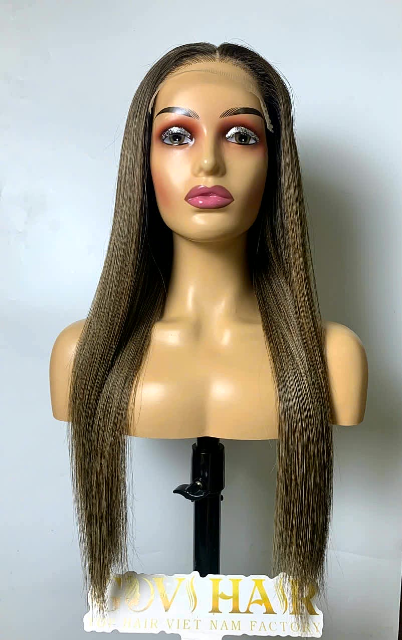 Highlight Wig Human Hair 5x5 HD Lace Closure 22 Inch Mix Piano Color 3 Highlight wig human hair 22 inch front