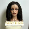 Kinky Straight Wig 5x5 Closure 10 Inch Natural Black Human Hair 8 Kinky straight wig natural black front view