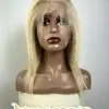 Short blonde full lace wig front view