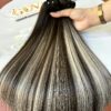 18 inch balayage weft hair extensions hand held