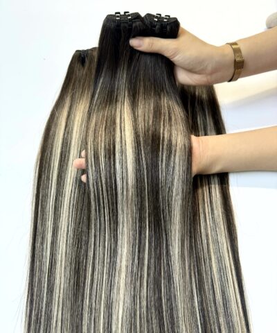Balayage weft hair extensions Scandinavian blonde ribbons