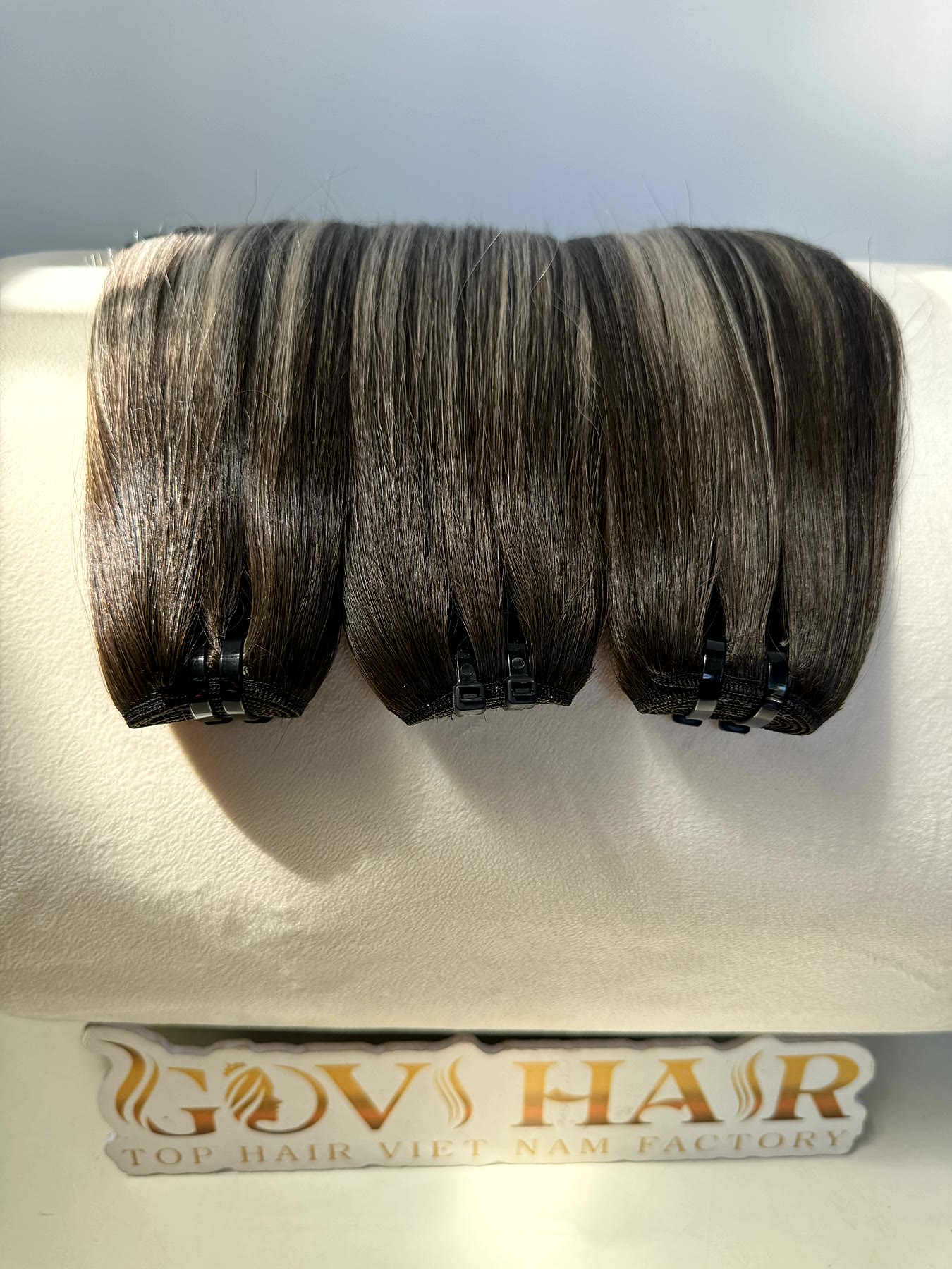 18 Inch Balayage Weft Hair Extensions Scandinavian Blonde Bone Straight 4 Balayage weft hair extensions three bundles