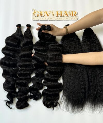 22 inch wavy K tip extensions hand held