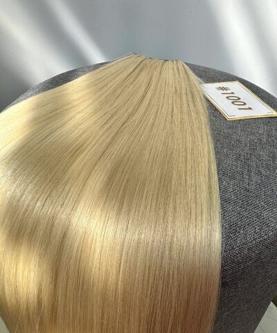 Bone straight lightest blonde hair extensions shine
