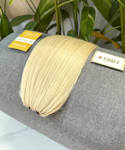 Lightest blonde hair extensions with #1001 label