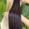 24 inch grey feather weft hair extensions hand held