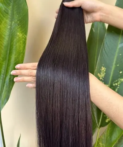 24 inch grey feather weft hair extensions hand held