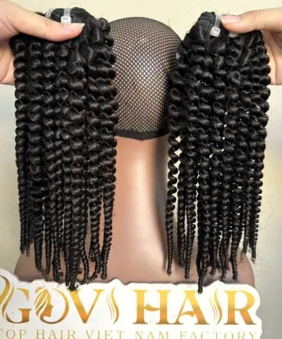 24 inch spring curl hair extensions hand held